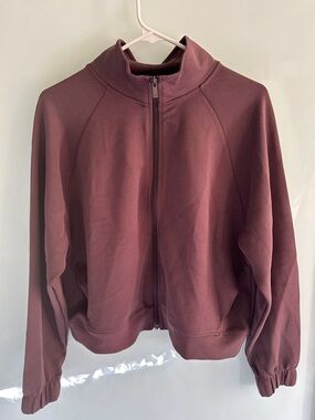 all in motion Brown Zip-Up Ribbed Bomber Jacket